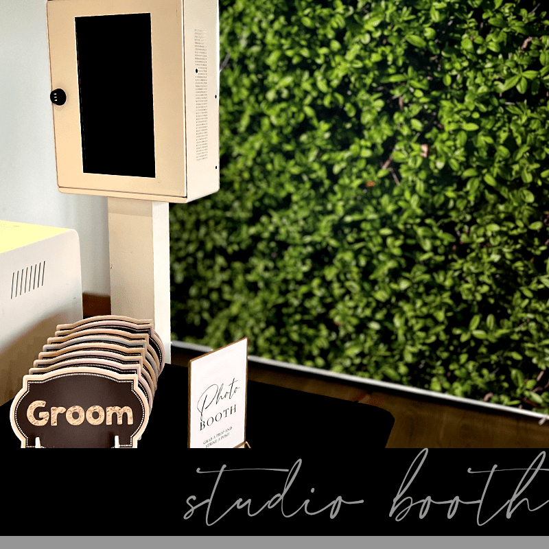 studio photo booth rental nj hedge wall